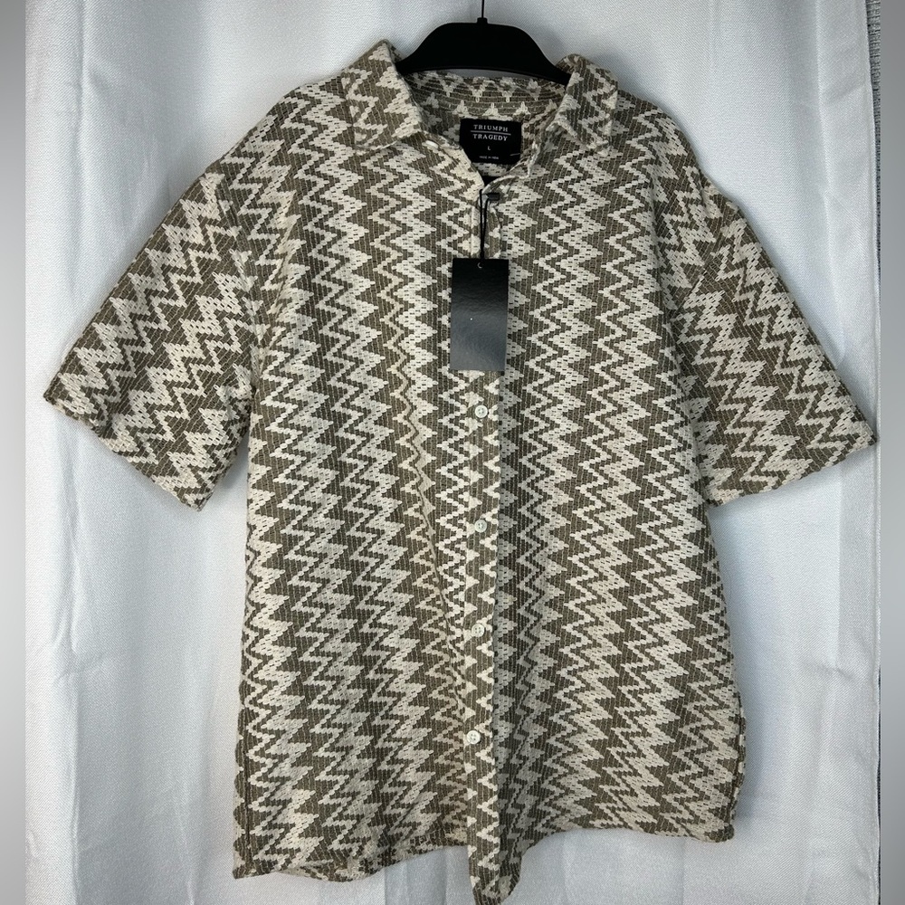 🆕Men's Zigzag Pattern textured Shirt